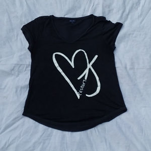 dark blue MUDD vneck short sleeve top